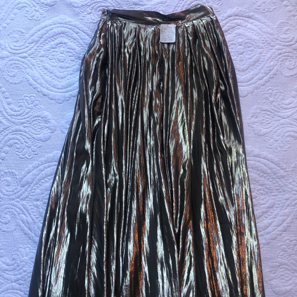 Free People Metallic Lost in Light Skirt NWT